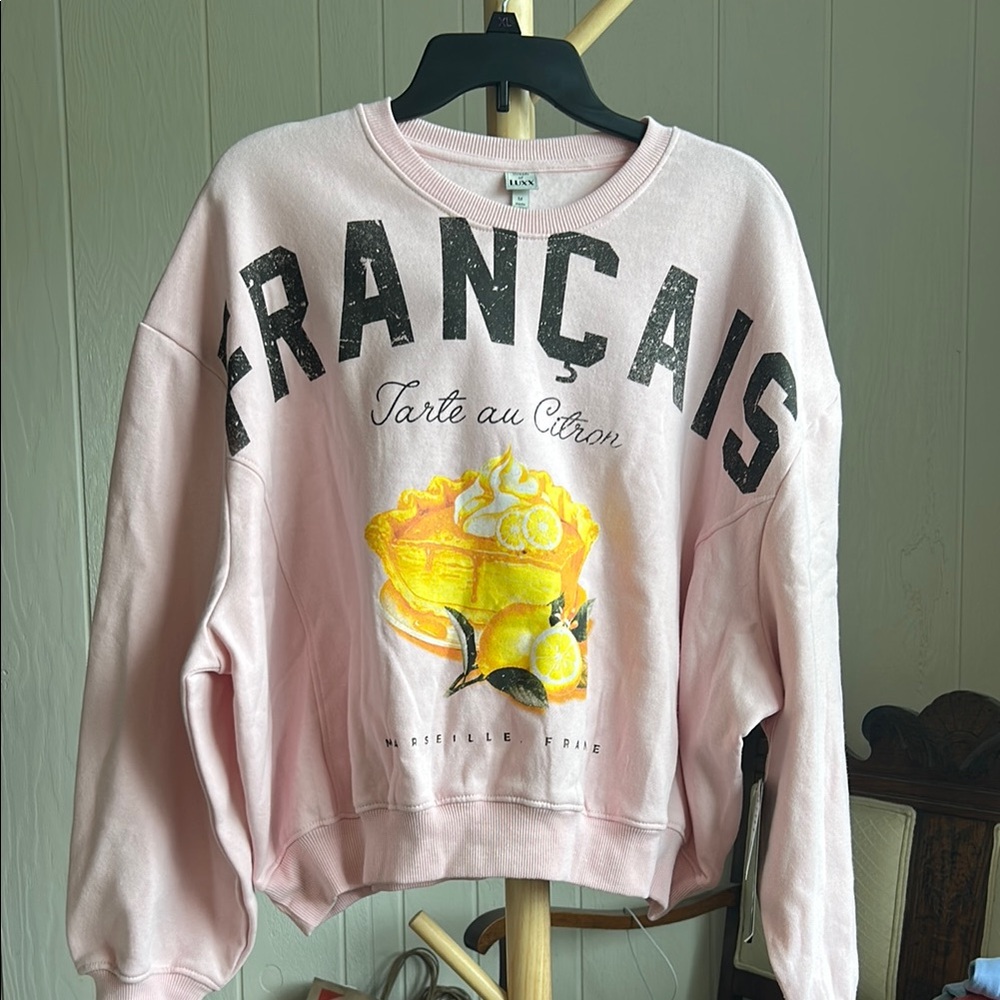 Pink Boxy Oversized Long Sleeve Sweatshirt